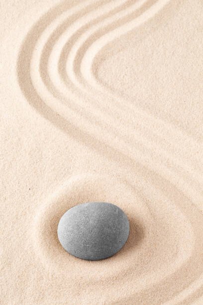 kikkerdirk Ilustrace Zen garden meditation stone. Round rock, kikkerdirk, (26.7 x 40 cm)