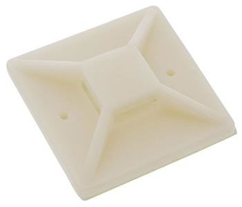 Příchytka/úchytka samolepící pro vázací pásky, 20 x 20mm, bílá, 10ks