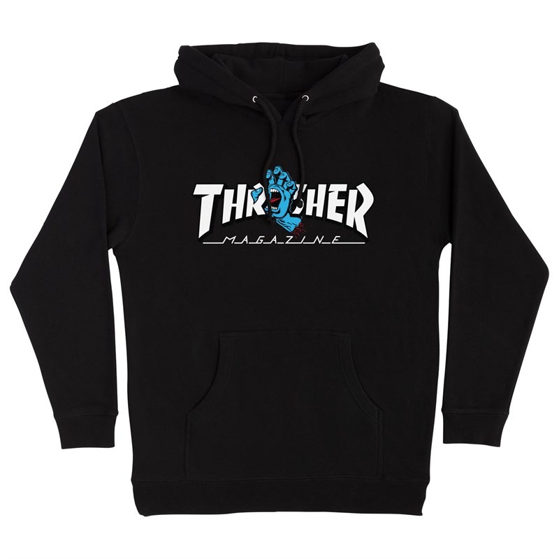 mikina SANTA CRUZ - Thrasher Screaming Logo P/O Hooded Heavyweight Sweatshirt Mens Santa Cruz Black