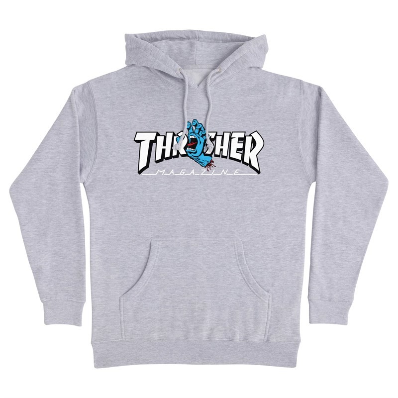 mikina SANTA CRUZ - Thrasher Screaming Logo P/O Hooded Heavyweight Sweatshirt Mens Santa Cruz Grey H