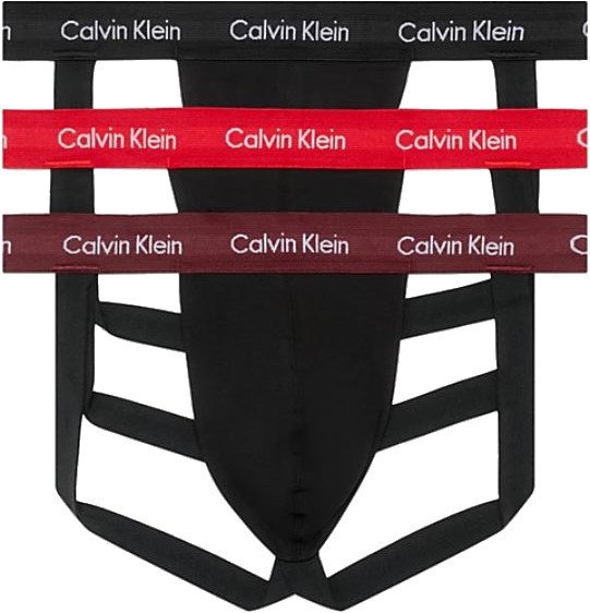 Calvin Klein 3 PACK - pánské slipy JOCK STRAP NB3054A-I20 S