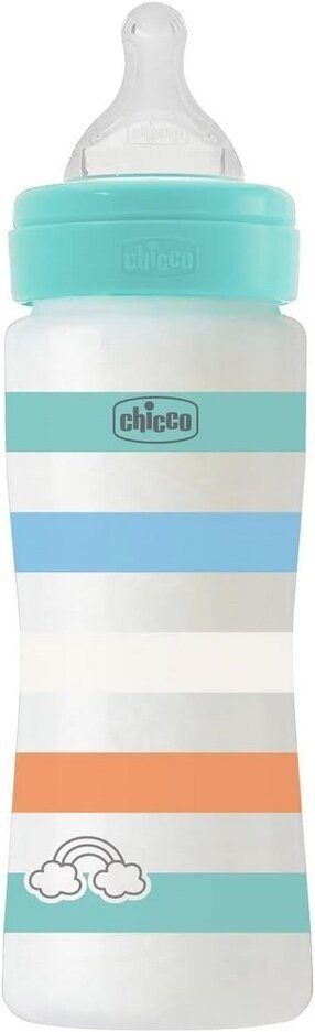 CHICCO Láhev kojenecká Well-being silikon 330ml kluk