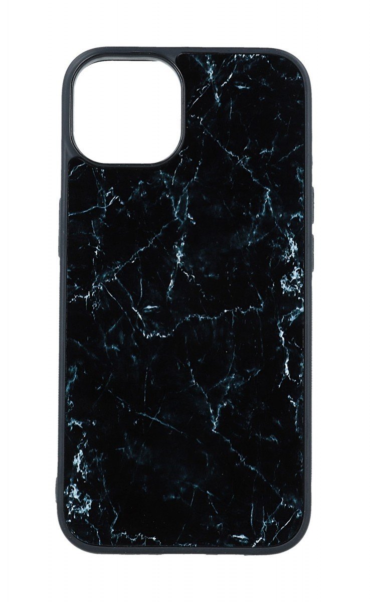 Kryt TopQ Marble iPhone 14 pevný Smoky Black 110476