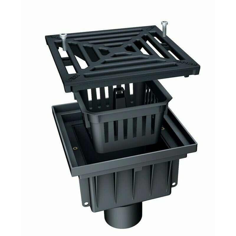 Dvorní vpust s roštem 
MEA PARK DN 100