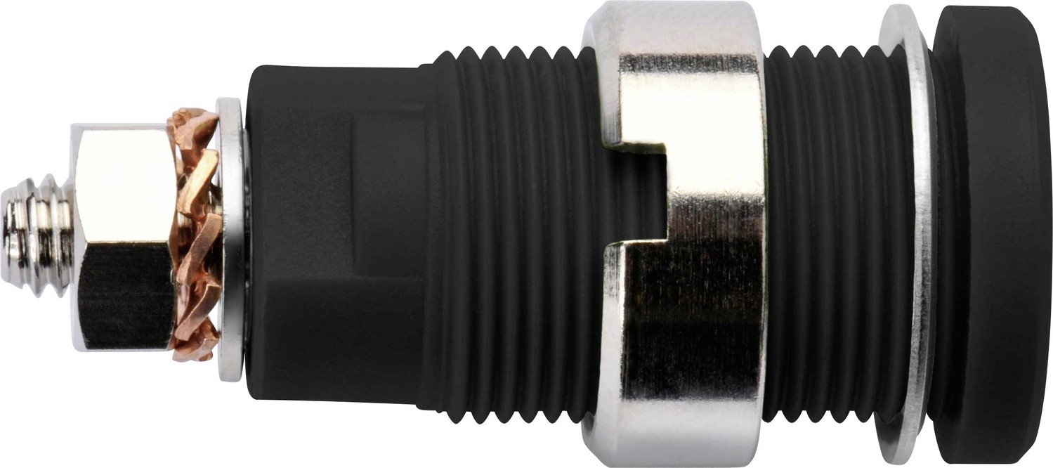 Schützinger DI SEB 6445 Ni / SW bezpečnostní vestavná zásuvka 4 mm černá 1 ks