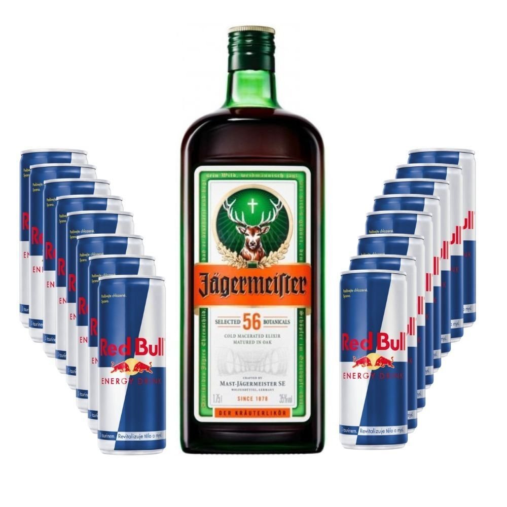 Párty set Jägermeister 1,75l 35% + 16x Red Bull 0,25l