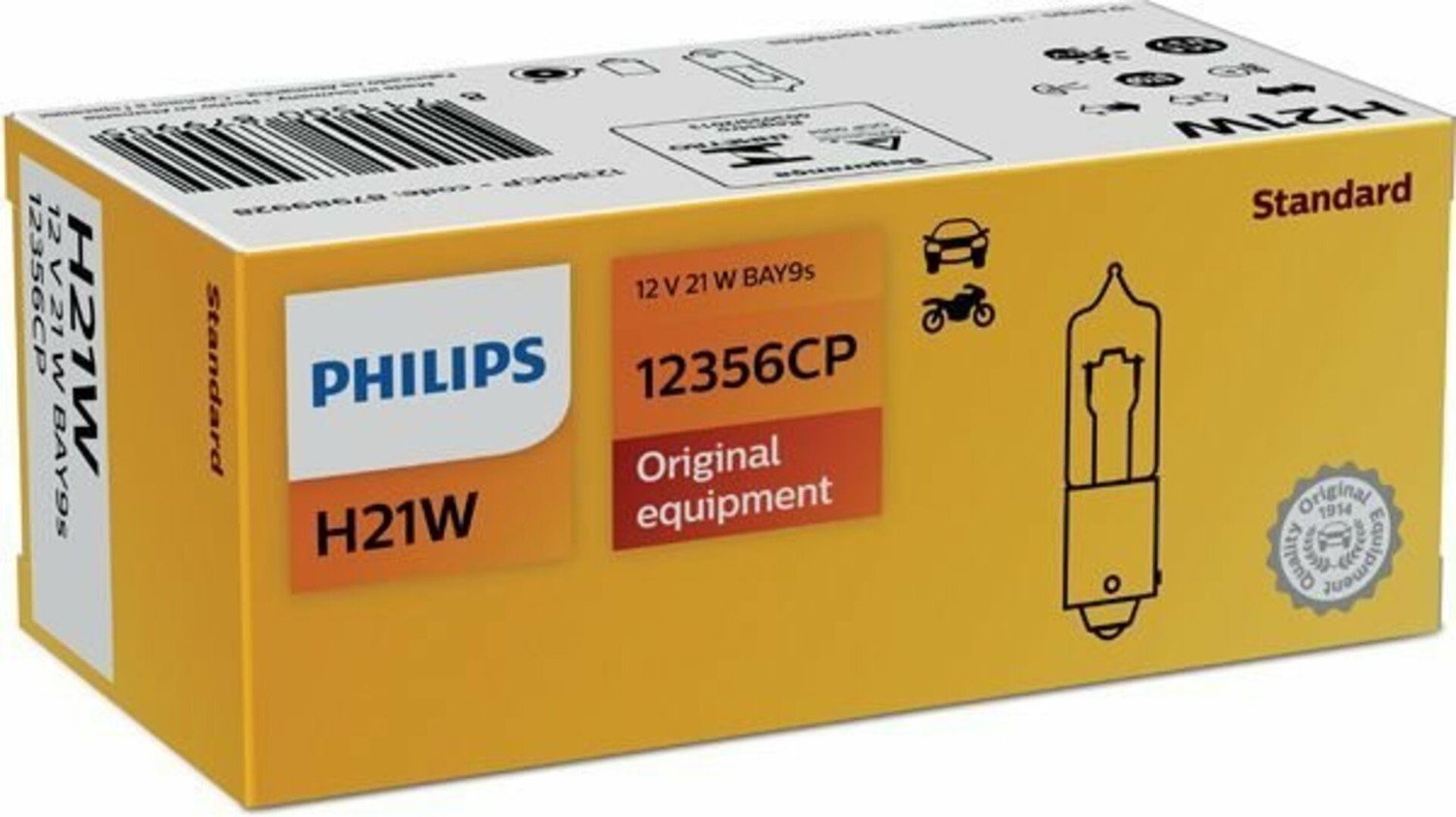 Philips  H21W 12356CP 12V 21W BAY9s Vision