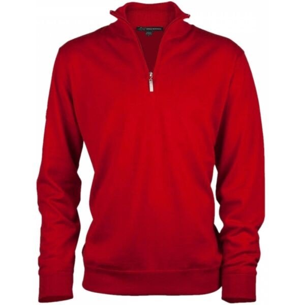 GREGNORMAN MERINO (50:50) ZIP-NECK Pánský golfový svetr, červená, veľkosť M