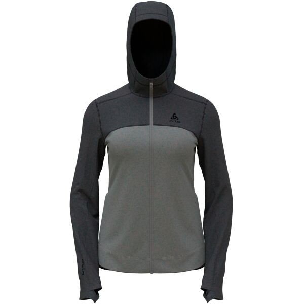 Odlo W PERFORMANCE WOOL X-WARM HOODY Dámská mikina, šedá, veľkosť S