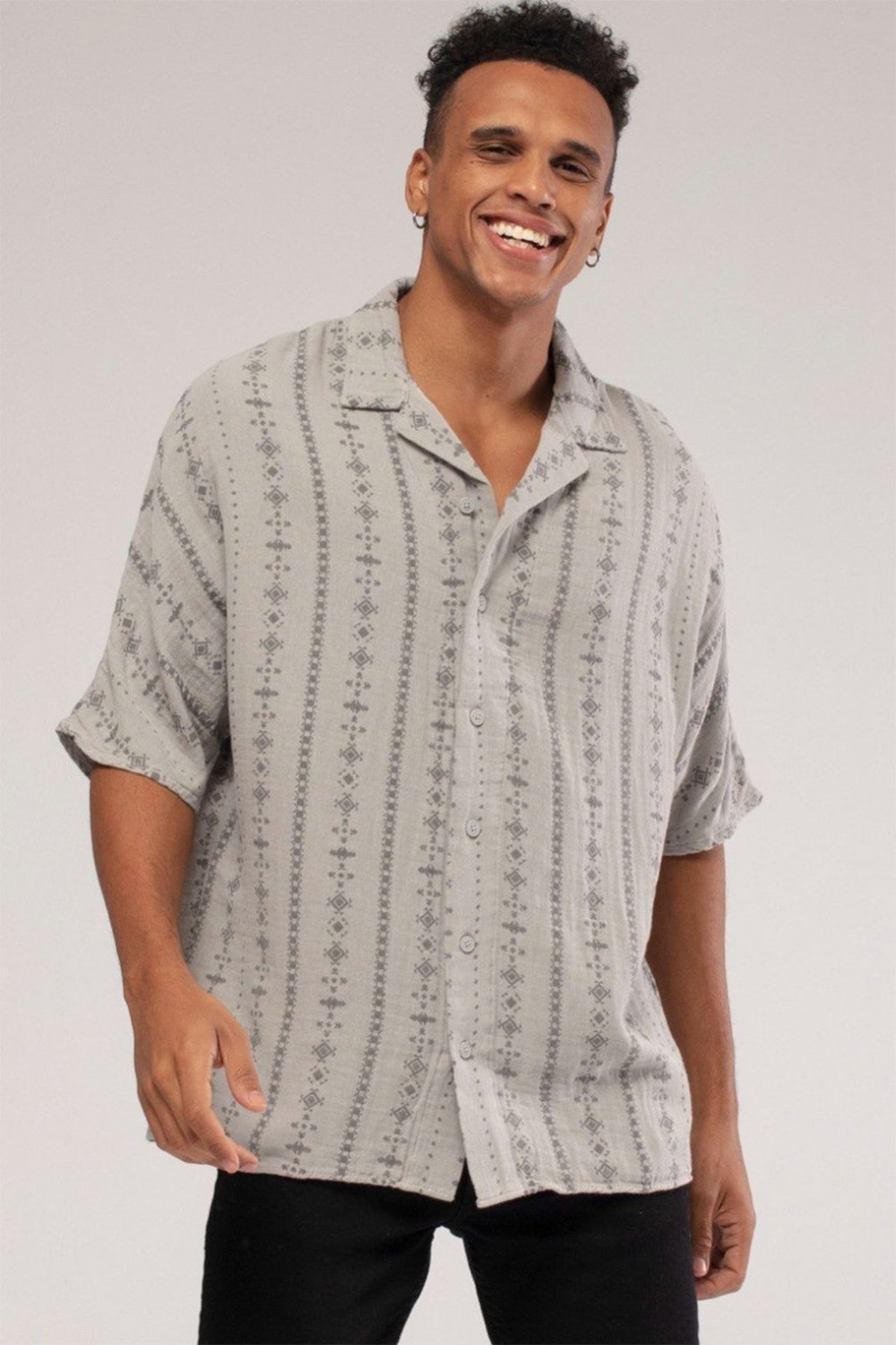 XHAN Gray Patterned Shirt