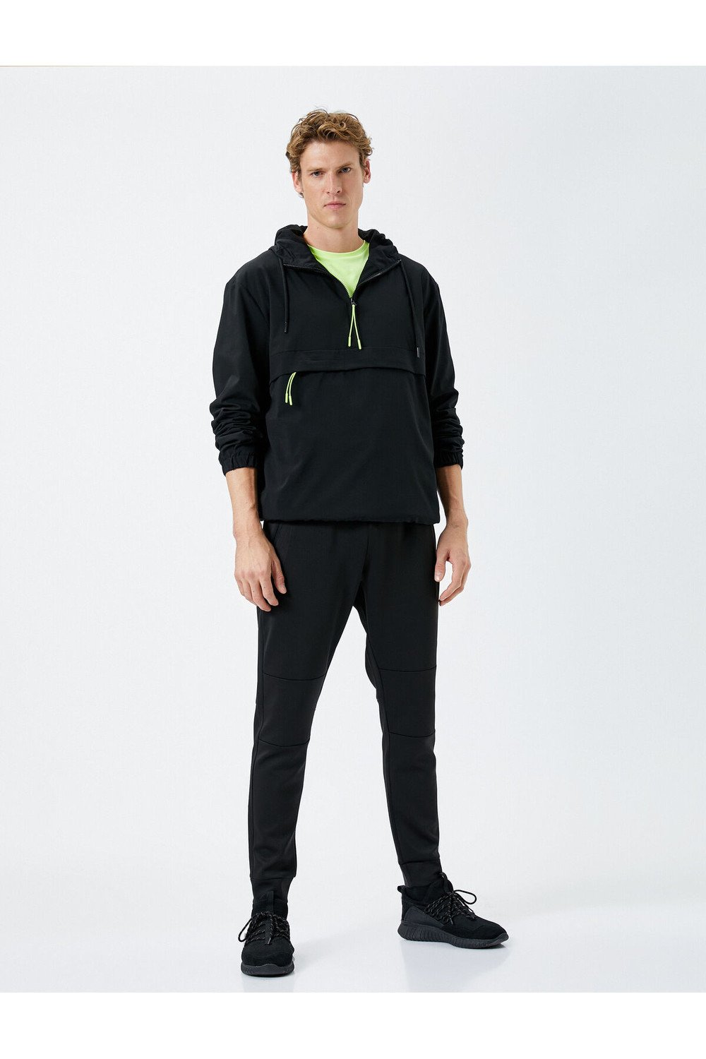 Koton Jogger Sweatpants Tie Waist Stitching Detail Zipper with Pocket.