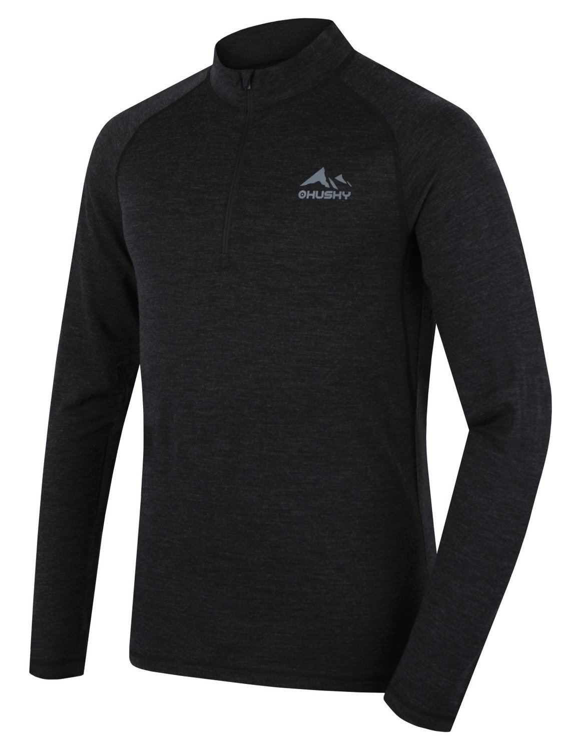 Husky Merow zip M XL, black Merino termoprádlo