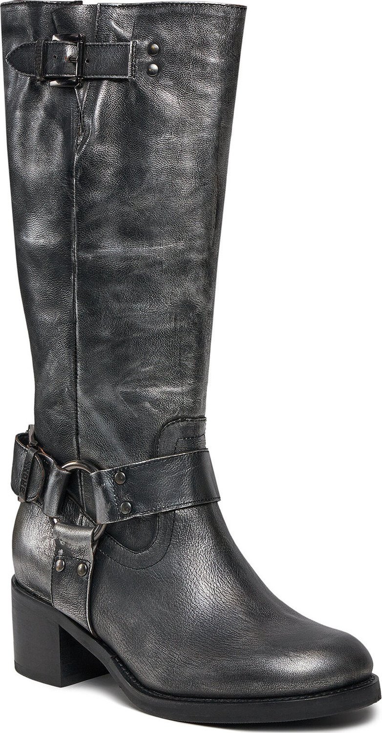 Kozačky Bronx High boots 14291-M Gunmetal/Black 1812