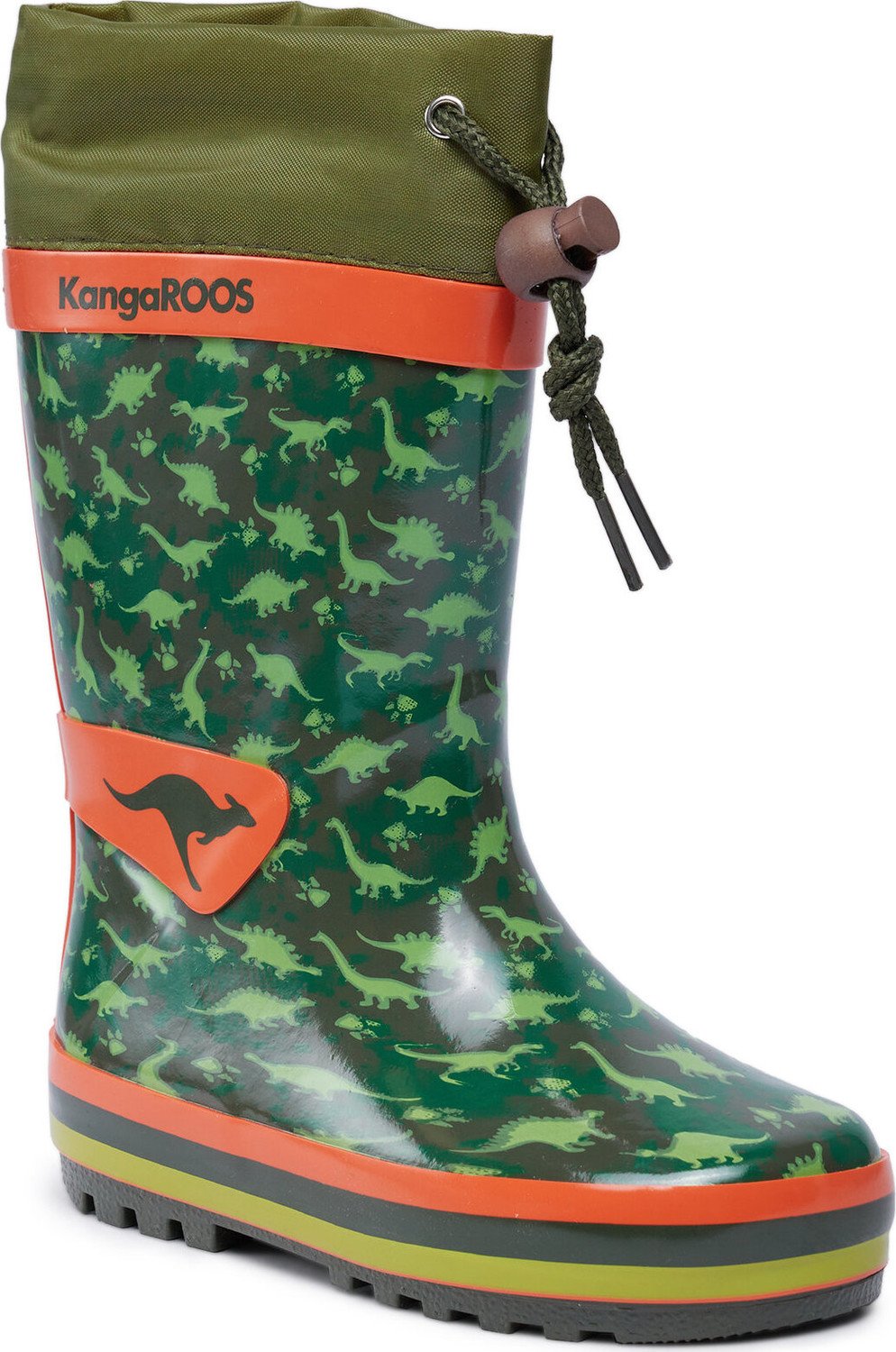 Holínky KangaRoos K-Rain 18244-000-8062 Military Green/Dino
