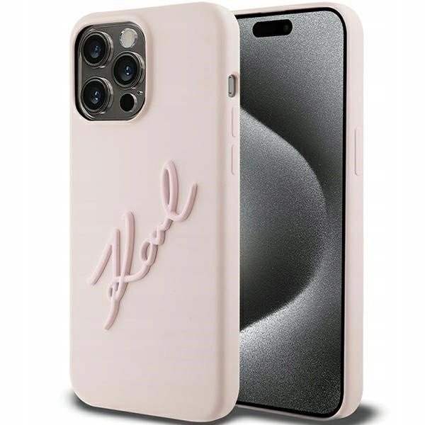 Pouzdro Karl Lagerfeld pro iPhone 15 Pro růžové/pink hardcase Silicone Pouzdro Kar