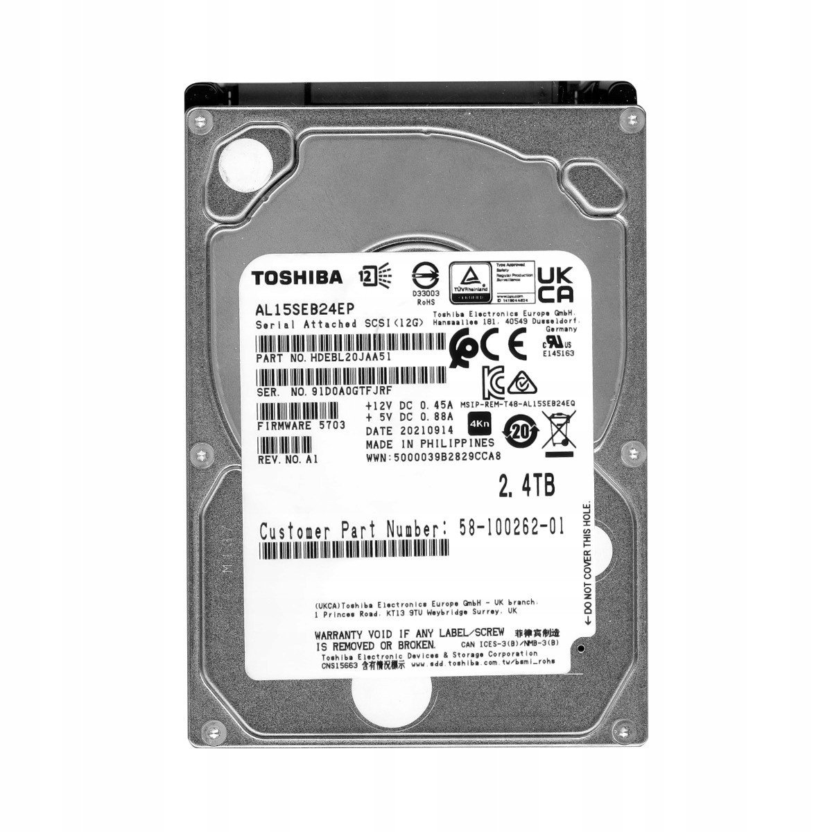 Cisco 58-100262-01 2,4TB 10K 128MB SAS-3 2,5'' AL15SEB24EP