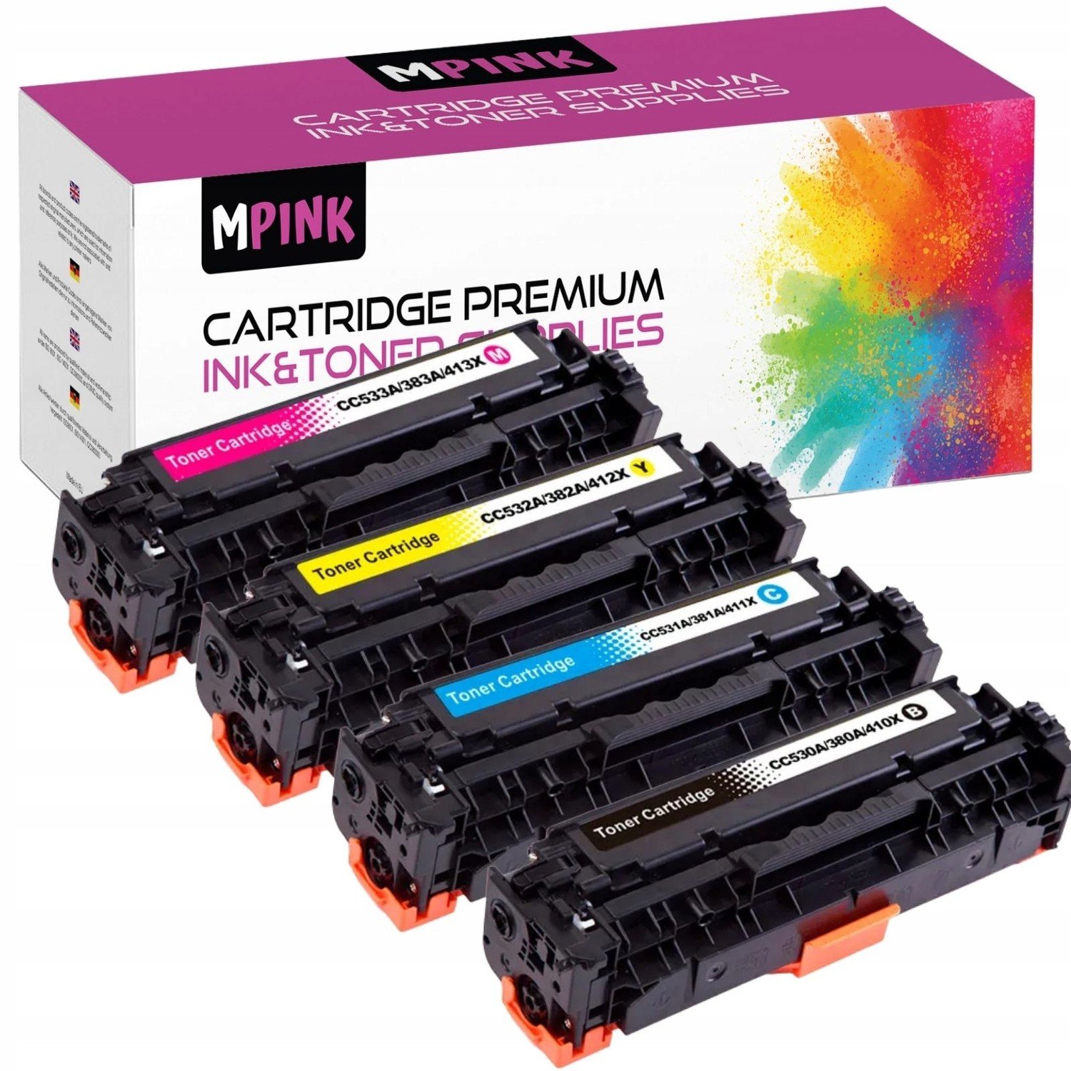 4x Toner Hp Color LaserJet Pro Mfp M476dn M476dw CC530A-533 CP2020 2025