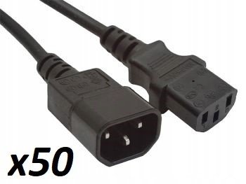 50xProdlužovací napájecí kabel 230V Pc C13 C14 5m