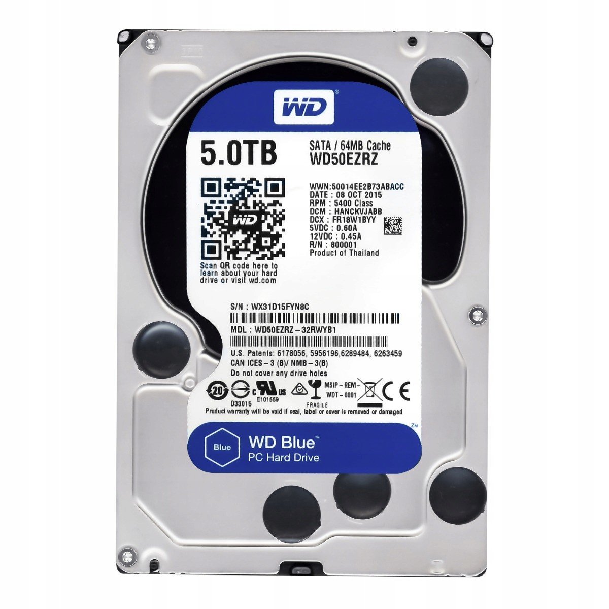 Wd Blue 5TB 5.4K 64MB Sata III 3.5'' WD50EZRZ