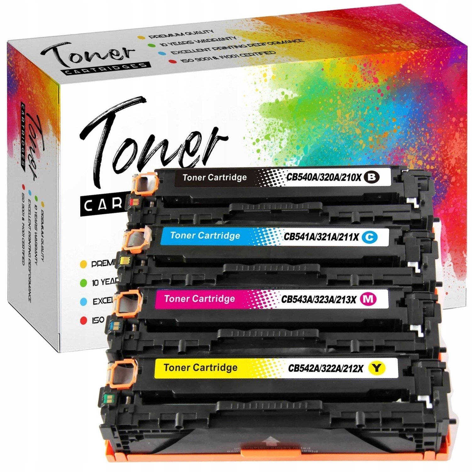 4x Tonery Pro Drukarki Hp CM1415FW CM1415FN CP1525 CP1215 CP1515N Set