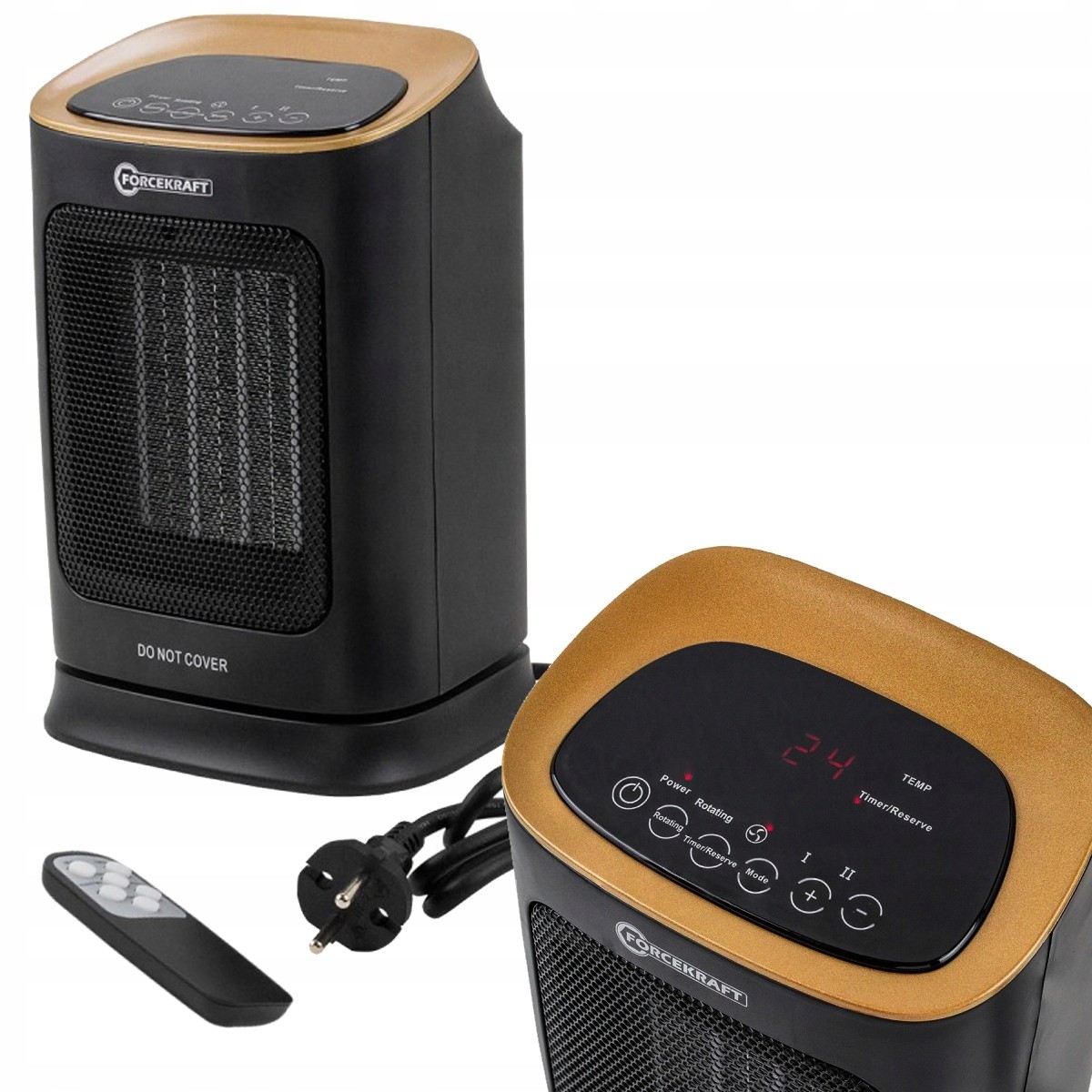 Ohřívač termoventilátor keramické topné těleso 1800W 2-BĚH dálkové ovládání farelka