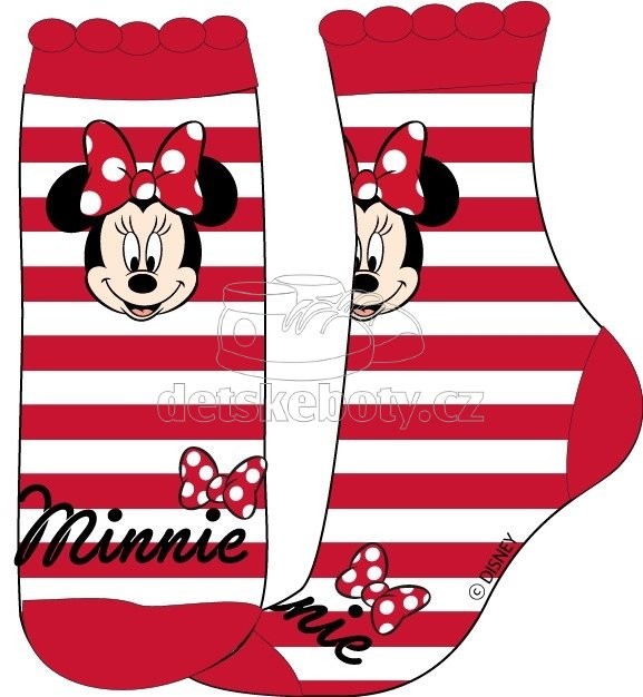 Ponožky Eexee Minnie červené pruhy Velikost: 31-34