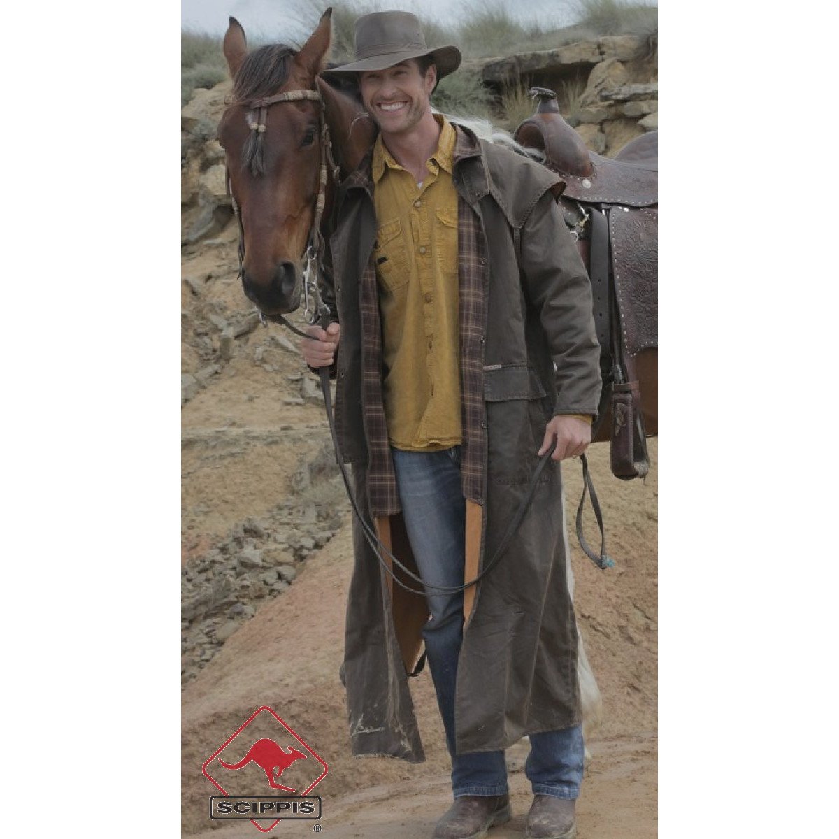 Kabát Scippis Flinders Riding Coat - hnědý, M