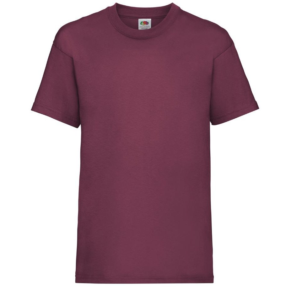 Triko dětské Fruit of the Loom Kids Valueweight T - tmavě červené, 5-6 let