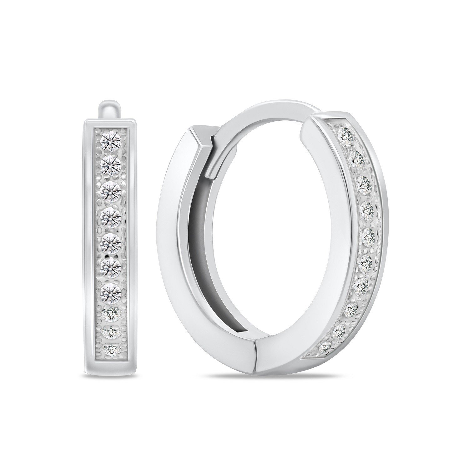 Brilio Silver Nadčasové stříbrné kruhy se zirkony EA940W