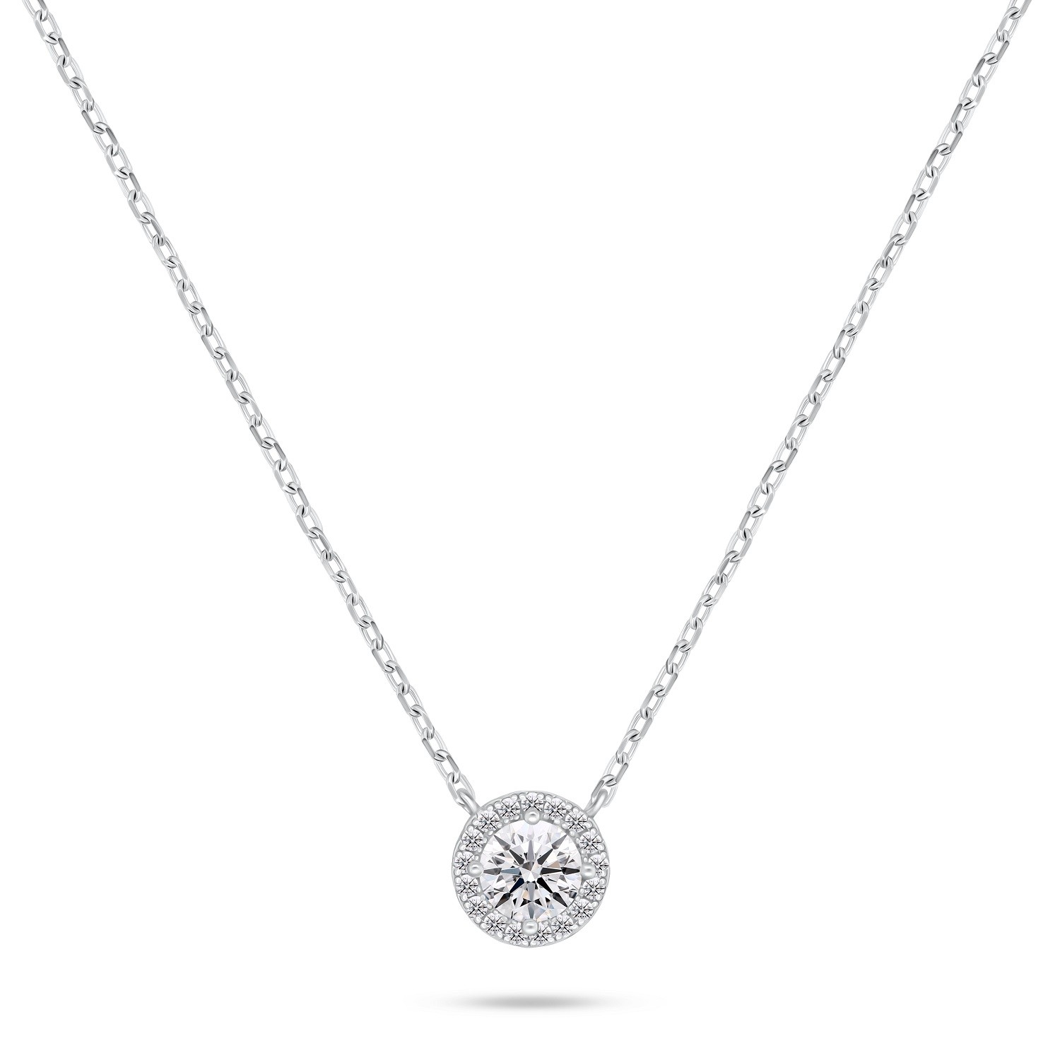 Brilio Silver Třpytivý stříbrný náhrdelník se zirkony NCL136W