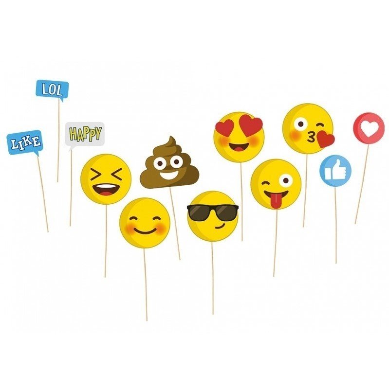 Rekvizity do fotokoutku Emoji 12 ks