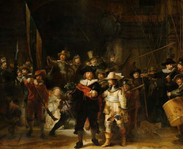 Rembrandt Harmensz. van Rijn Rembrandt Harmensz. van Rijn - Obrazová reprodukce The Nightwatch, 1642, (40 x 35 cm)
