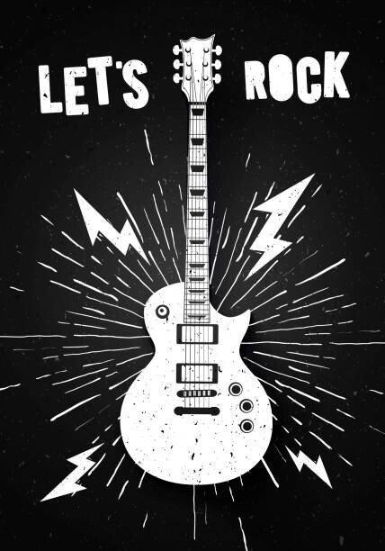 Hase-Hoch-2 Ilustrace Vector Illustration Lets Rock Music Print, Hase-Hoch-2, (26.7 x 40 cm)