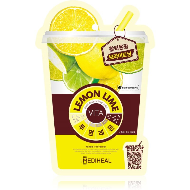 MEDIHEAL Vita Mask Lemon Lime rozjasňující plátýnková maska 20 ml