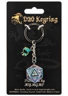 HYMGHO D20 Keychain with Dragon Charm - Behemoth Brushed Rainbow