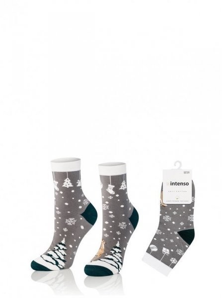 Intenso 0365 Special Collection Vánoční dámské ponožky 35-37 Šedá