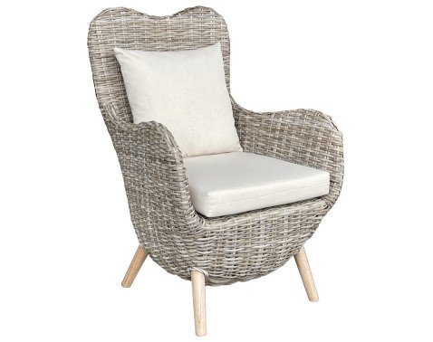Ratanové křeslo s polštářem Lido