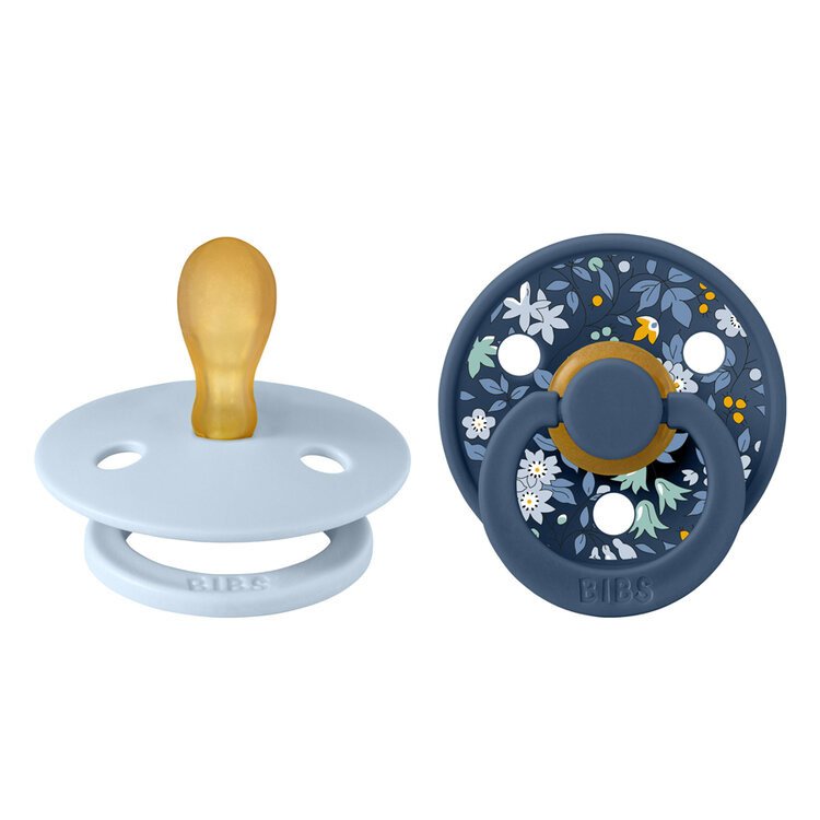 BIBS x LIBERTY Dudlíky symetrické z přírodního kaučuku Colour 2ks - vel. 1, Baby Blue / Steel Blue