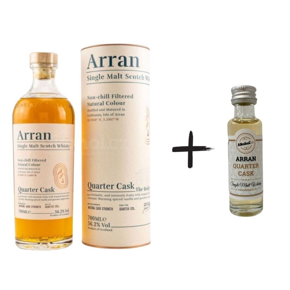 Arran Quarter Cask 9y 0,7l 56,2% Tuba + miniatura