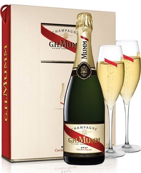 Gravírování: Mumm Cordon Rouge Brut 2018 0,75l 12% + 2x sklo GB