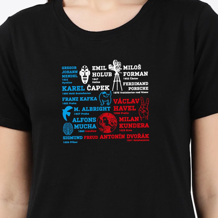 Dámské tričko - Čeští  rodáci, S