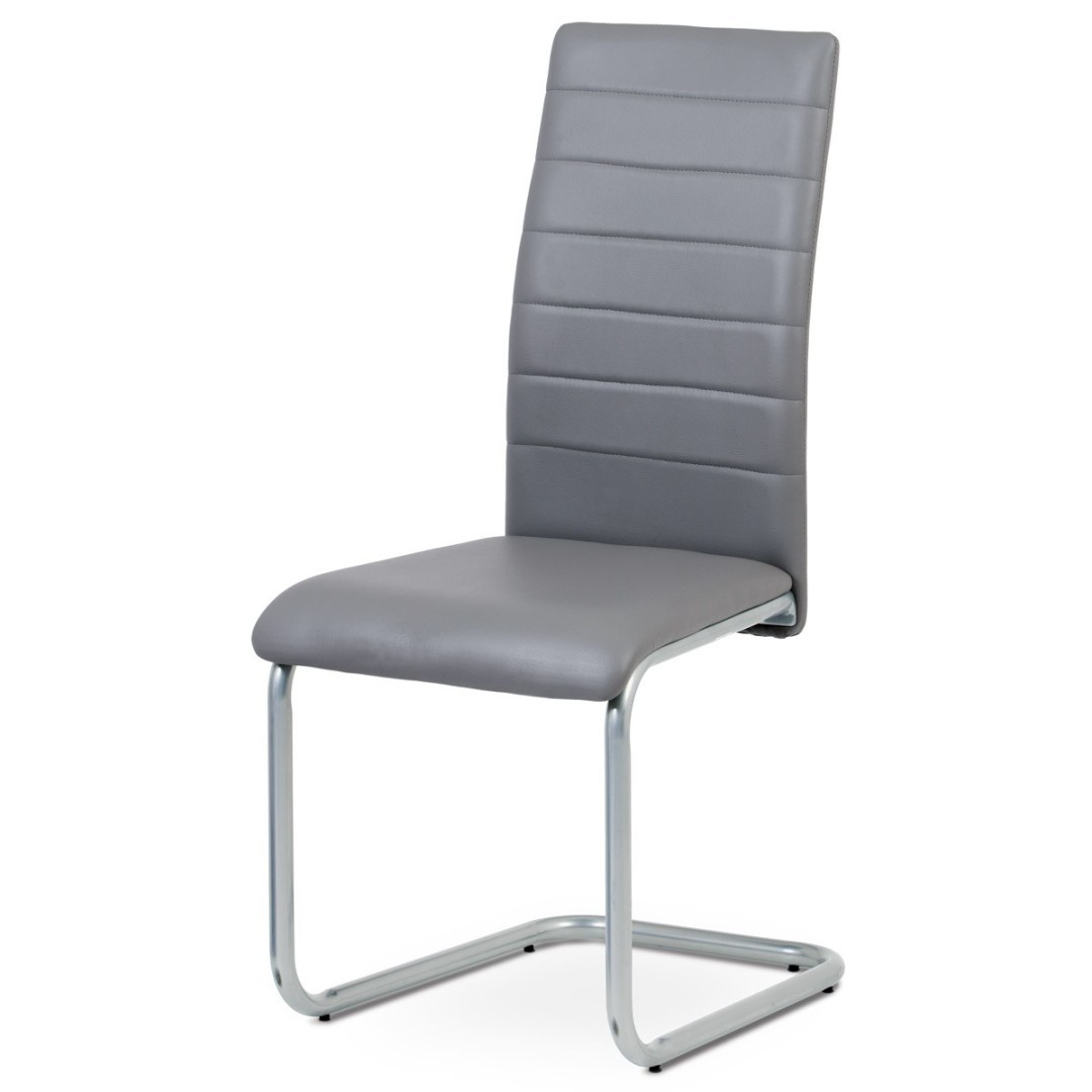 Autronic Moderní jídelní židle s pohupem - šedá ekokůže - 43 x 98 x 55 cm