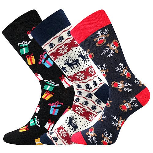 3PACK ponožky BOMA vícebarevné (christmas-mix C) M