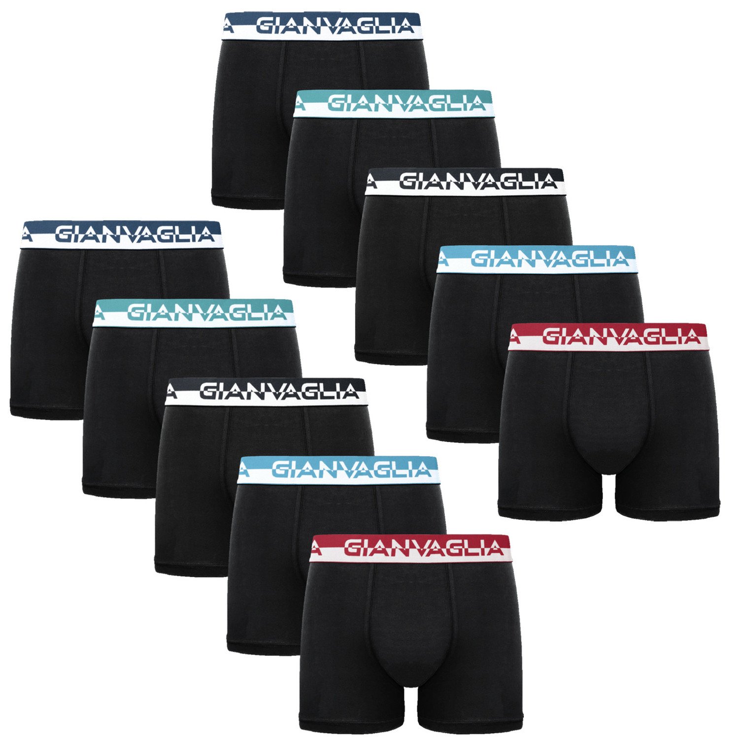 10PACK pánské boxerky Gianvaglia černé (GVG-5012) M