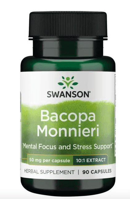 Swanson Bacopa Monnieri extract, Bakopa drobnolistá extrakt 10:1, 50 mg, 90 kapslí