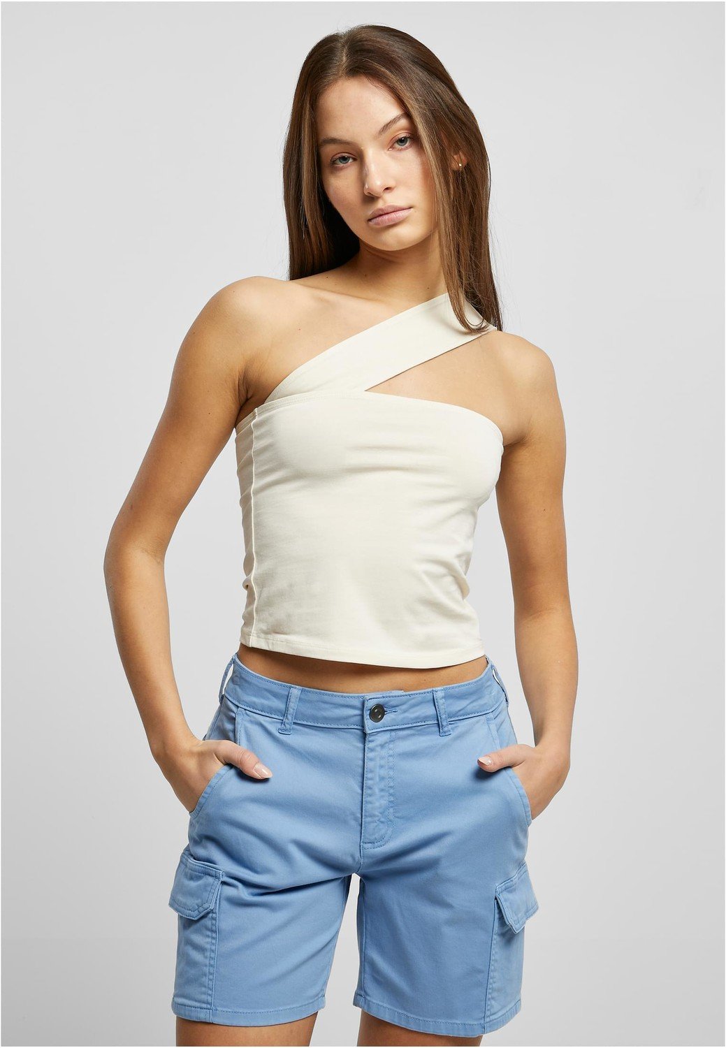 Ladies One Strap Top whitesand