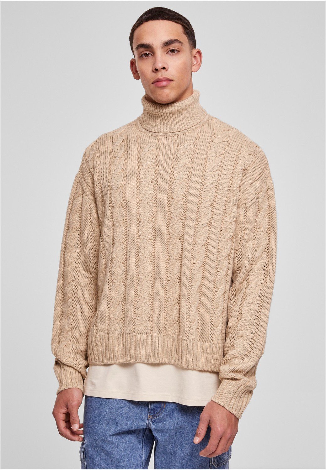 Boxy Roll Neck Sweater wetsand