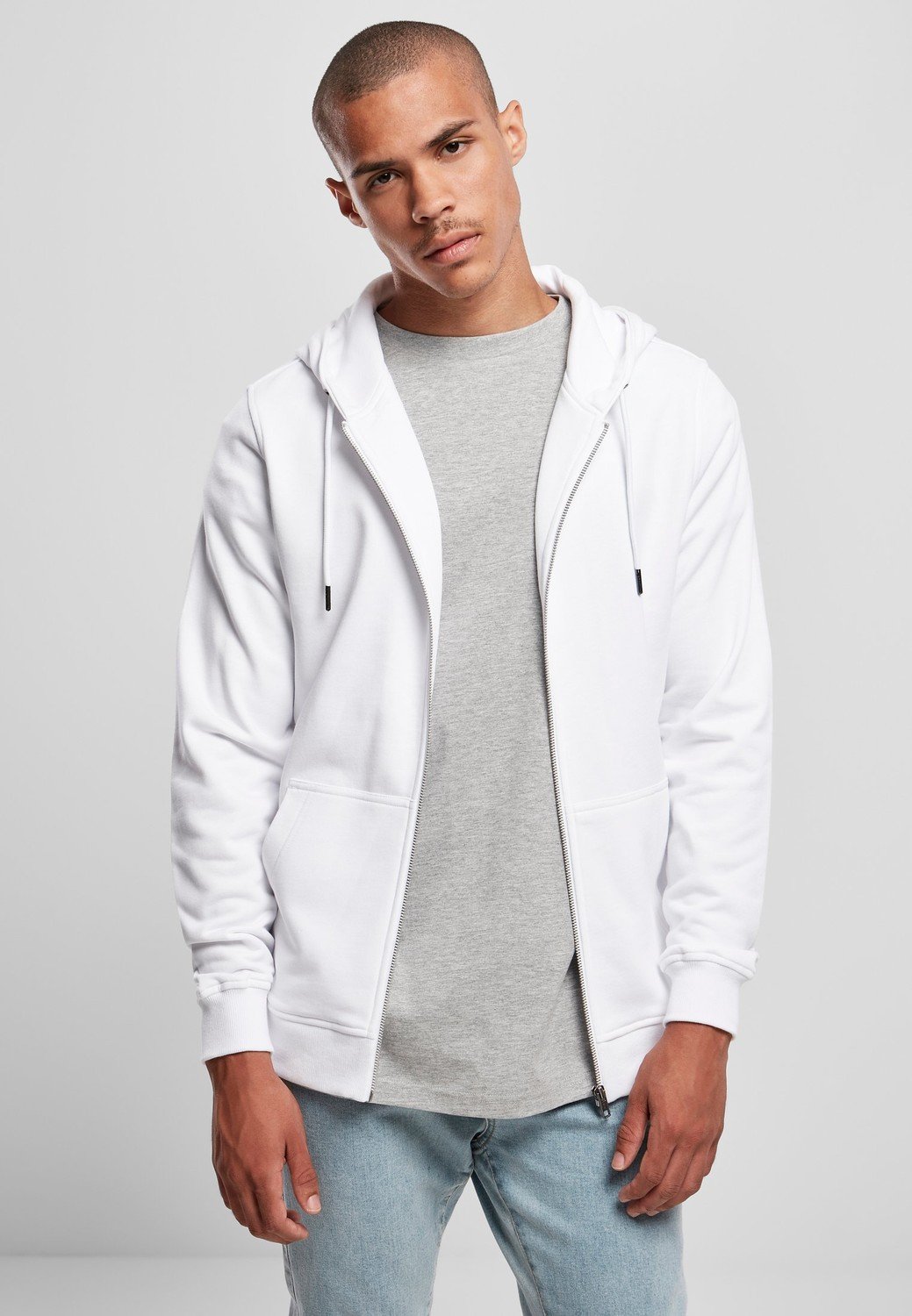 Basic Terry Zip Hoody bílá