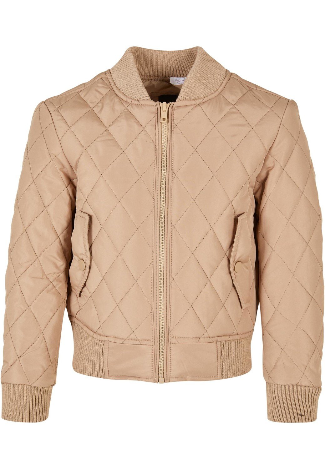 Girls Diamond Quilt Nylon Jacket unionbeige