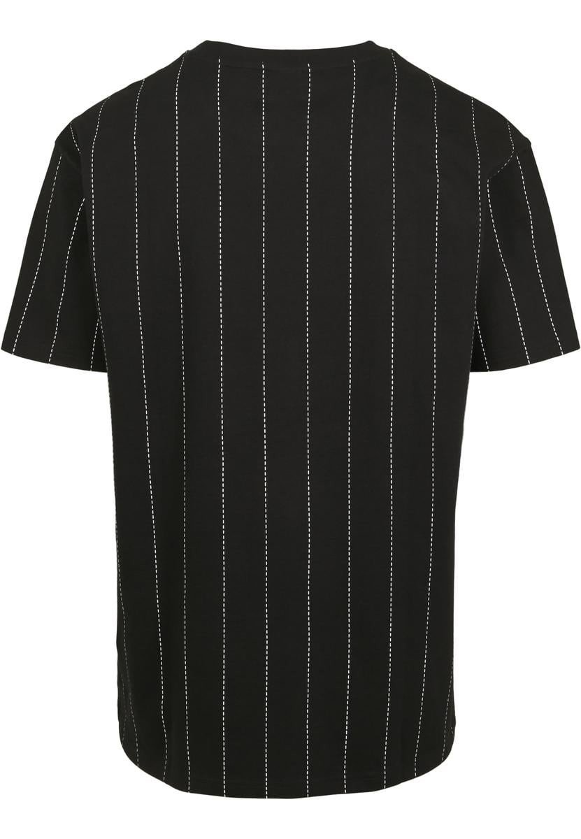 Oversized Pinstripe Tee černé